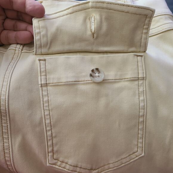 Spanx Cream Wide Leg Chino Pants XL Pull-On Stretch Front & Back Pockets - Picture 7 of 8